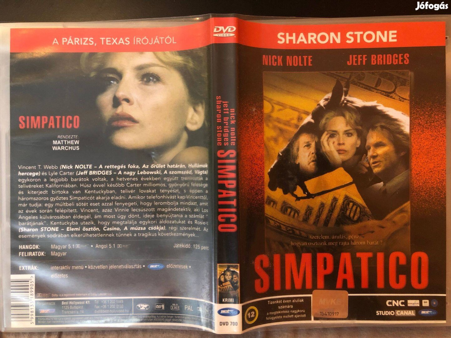 Simpatico (karcmentes, Sharon Stone) DVD