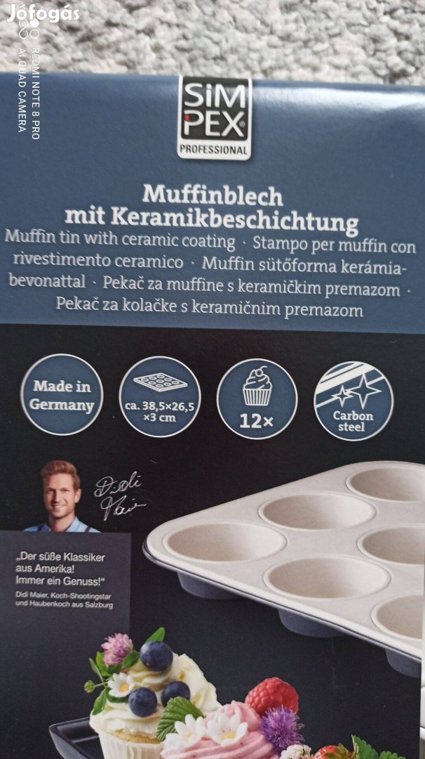 Simpex minőségi muffin sütőforma kerámia bevonattal