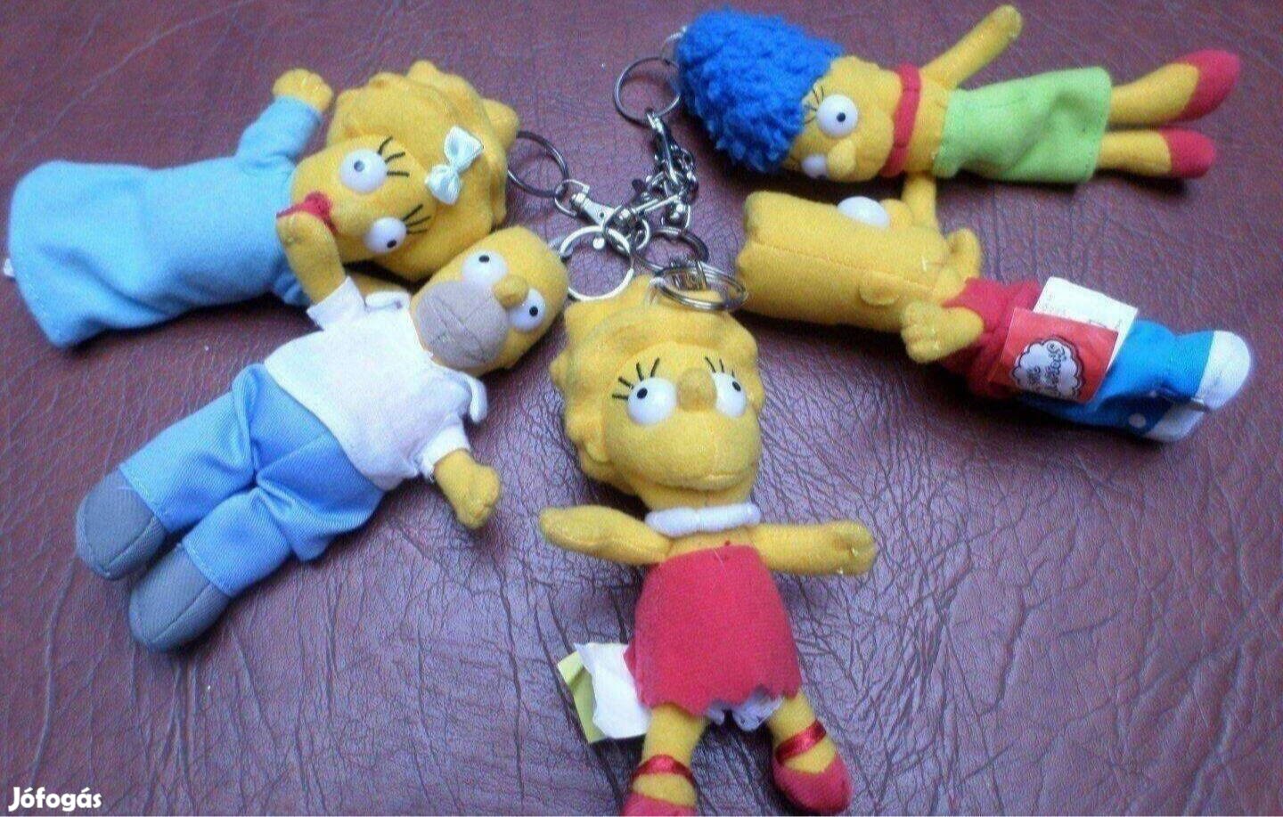 Simpson család plüss figura kulcstartó 5 db egyben