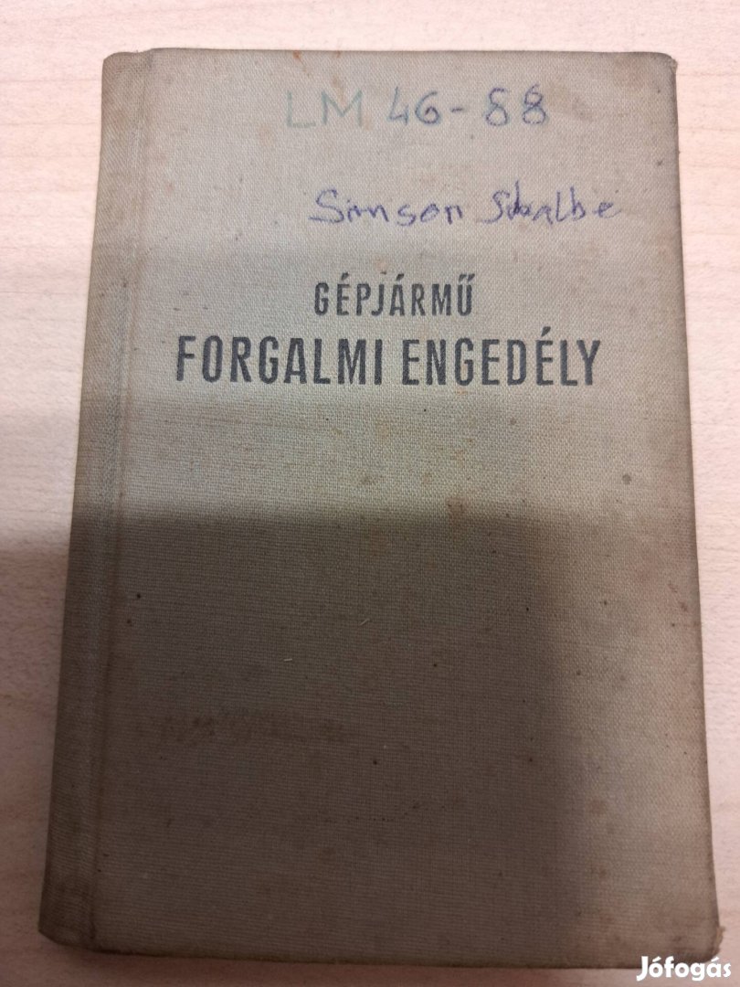 Simson swalbe szürkeforgalmi engedély. 