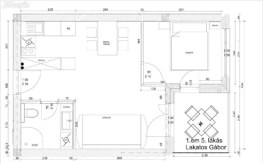 Siófoki 38 nm-es lakás eladó