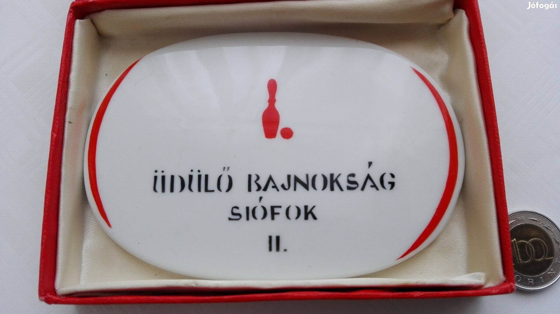 Siófoki Üdülőbajnokság Porcelán érem 70-es évek dobozában