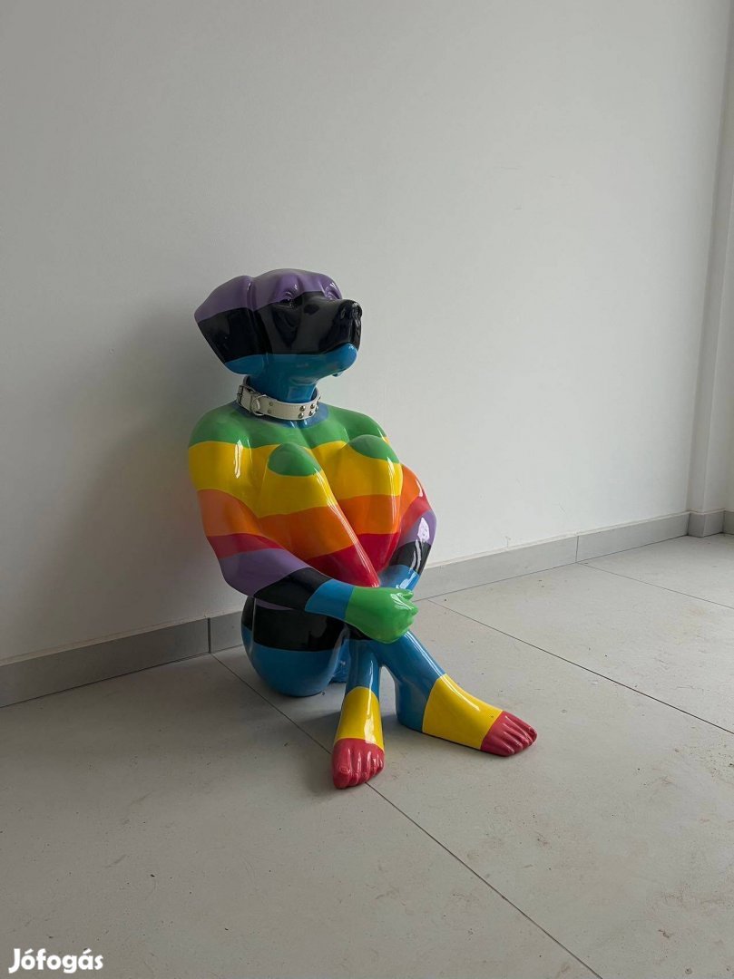 Sitting Dog Rainbow Dekorációs Figura 80cm