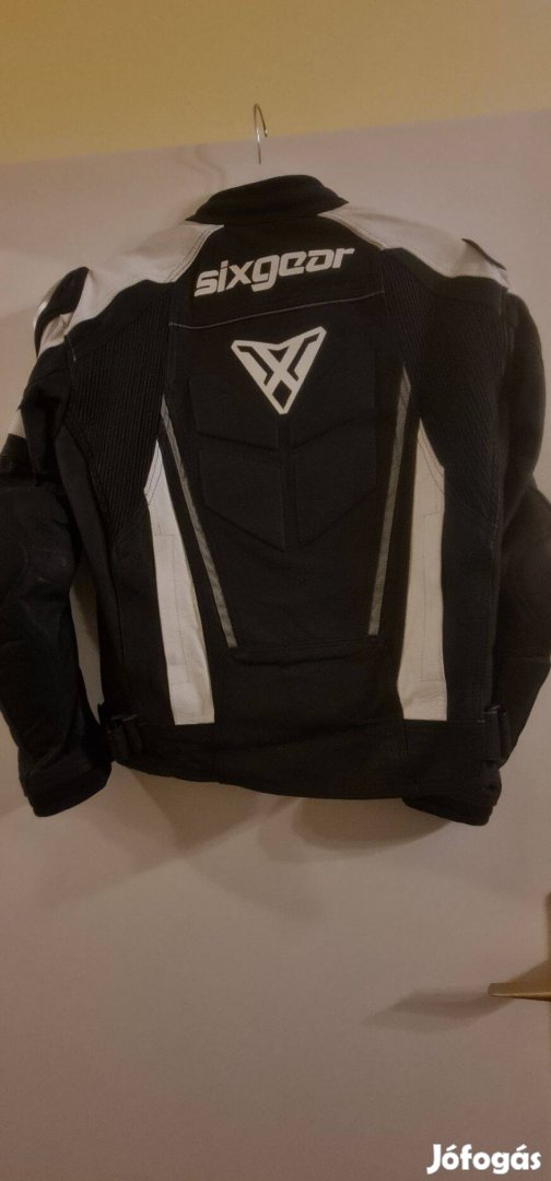 Sixgear Phoenix motoros bőrdzseki Fekete/fehér