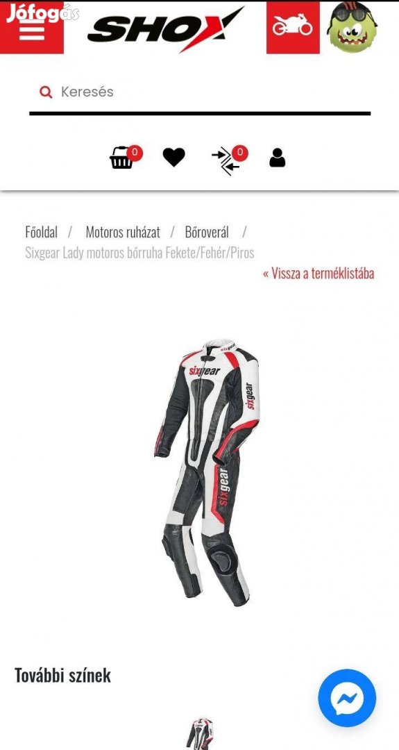 Sixgear női motoros bőrruha Fekete/Fehér/Piros