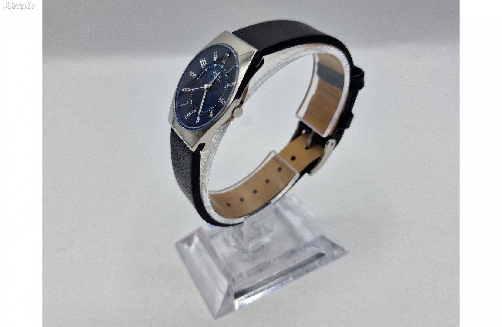 Skagen Grenen Skw3036 női karóra, kék számlap, fekete bőr szíj