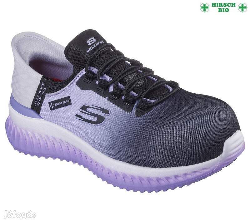 Skechers TILIDO - OMBRAY S1 PL SR ESD fekete/lila női cipő,  munkacip