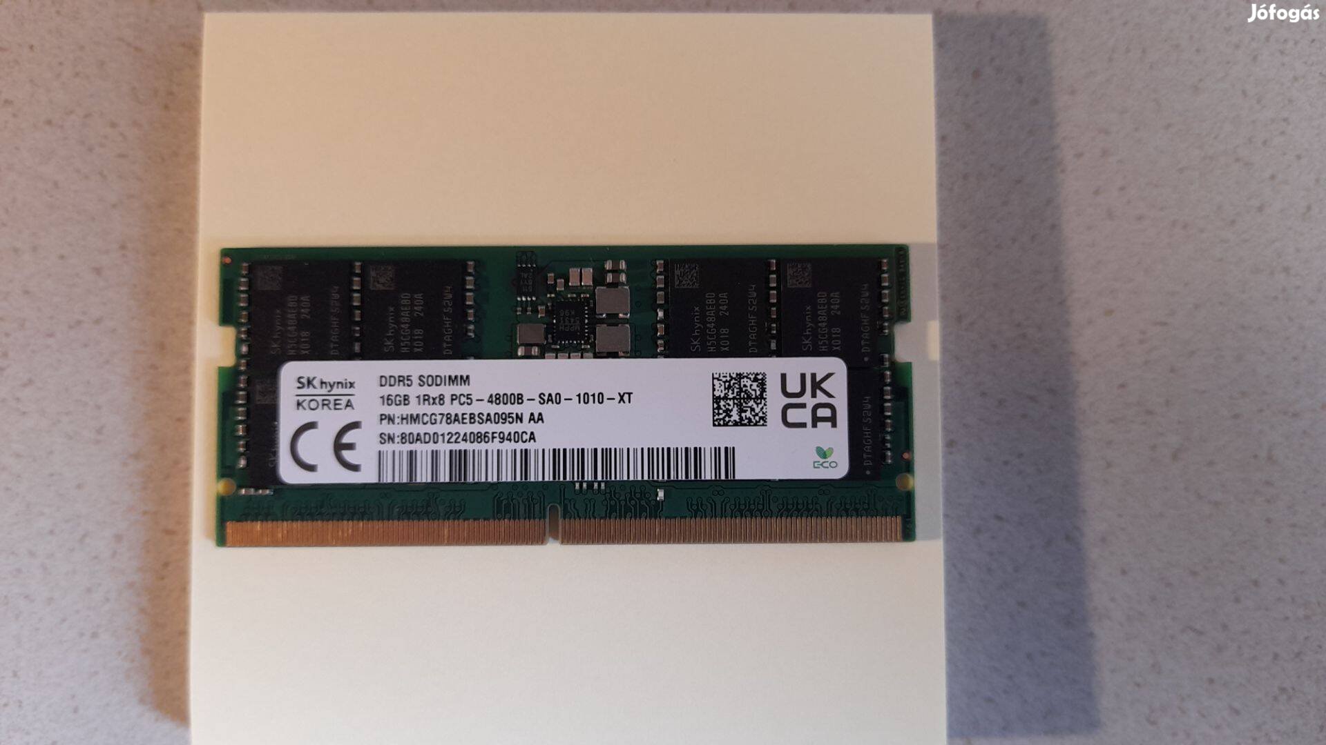 Skhynix 16 GB PC5 4800B SA0 1010 XT Hmcg78Aebsa095N AA