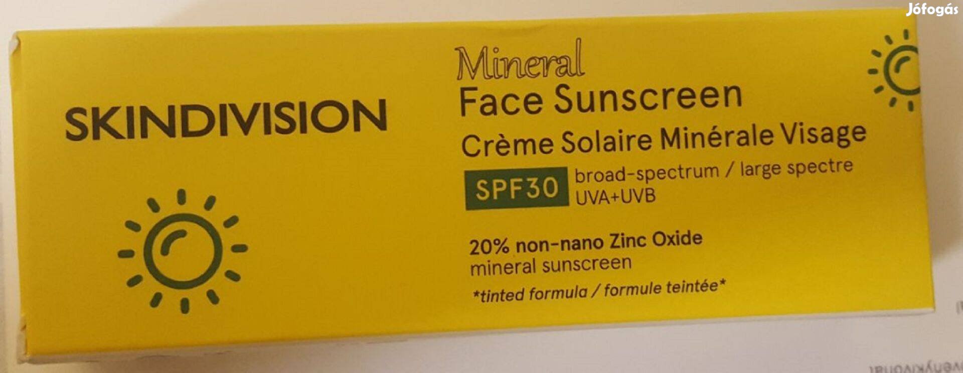Skindivision Face Sunscreen SPF30 fényvédő krém cink