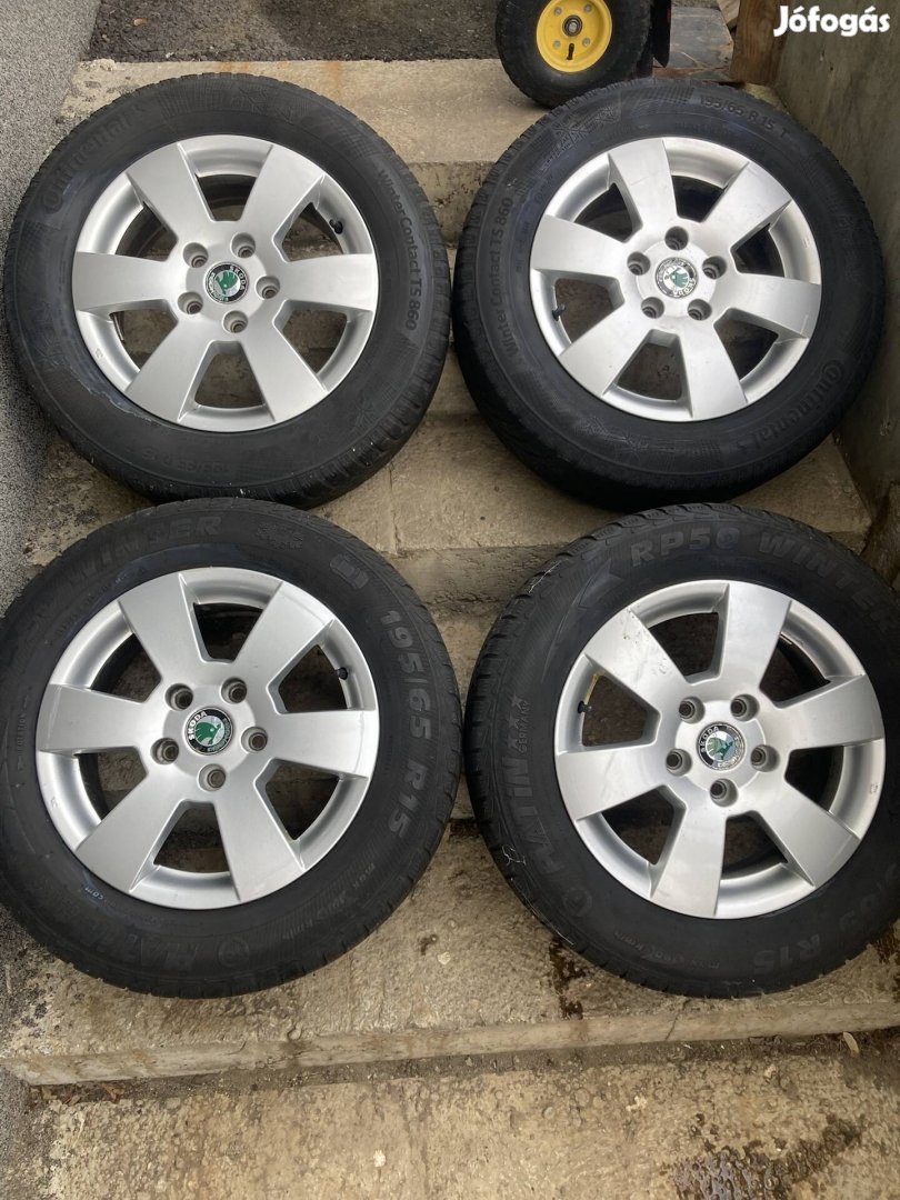 Skoda 15 col 5x112 octavia gyári alufelni