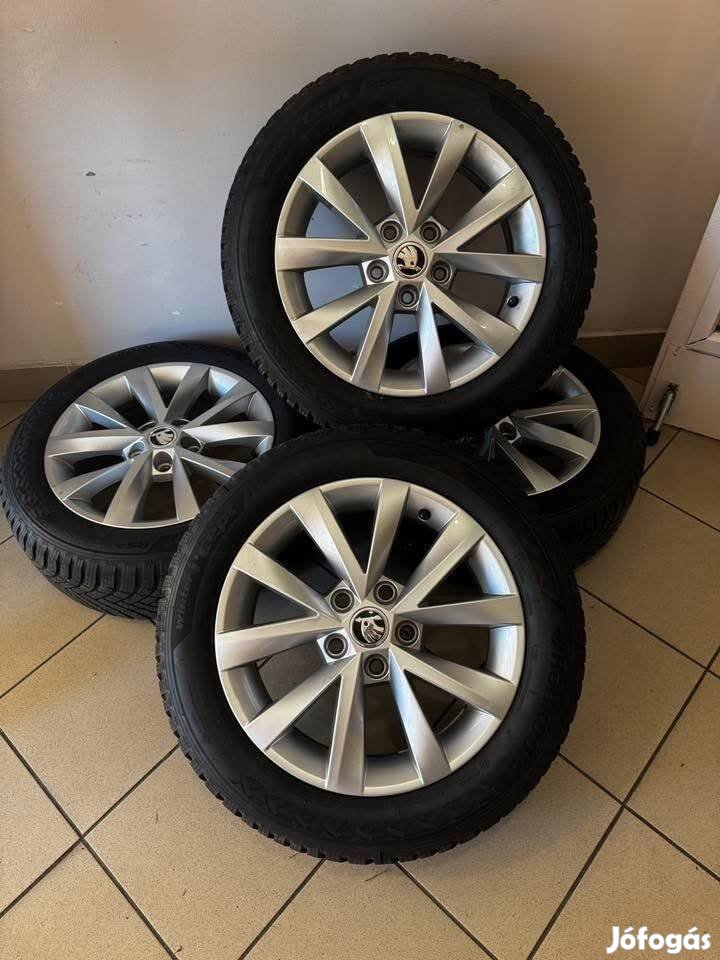 Skoda 16" Alcatras alufelni felni új téli gumikkal Octavia Superb vw 