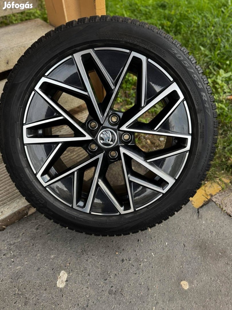 Skoda 17" Pulsar alufelni felni Téli szett újszerű Octavia Superb vw 