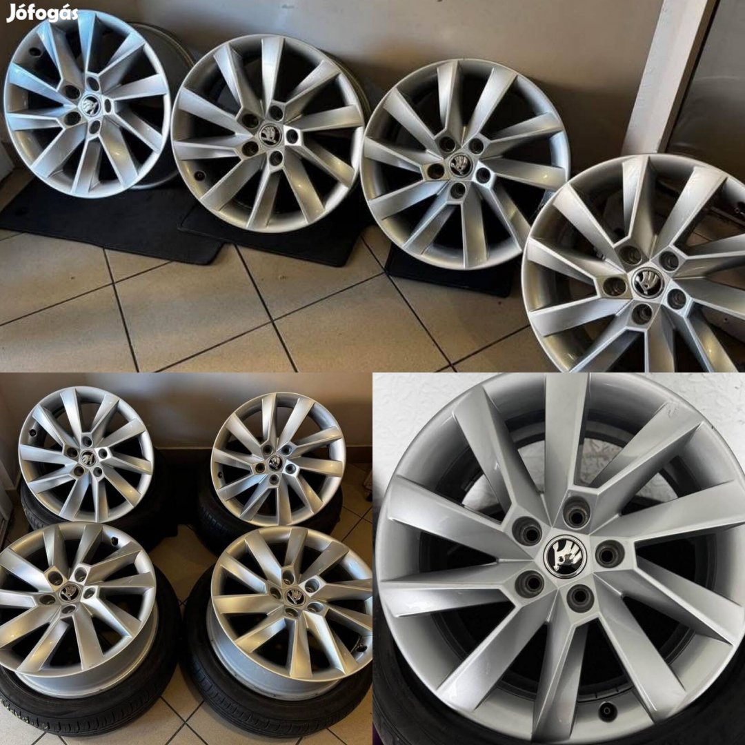 Skoda 17" Stratos alufelni felni makulátlan Superb Octavia vw 