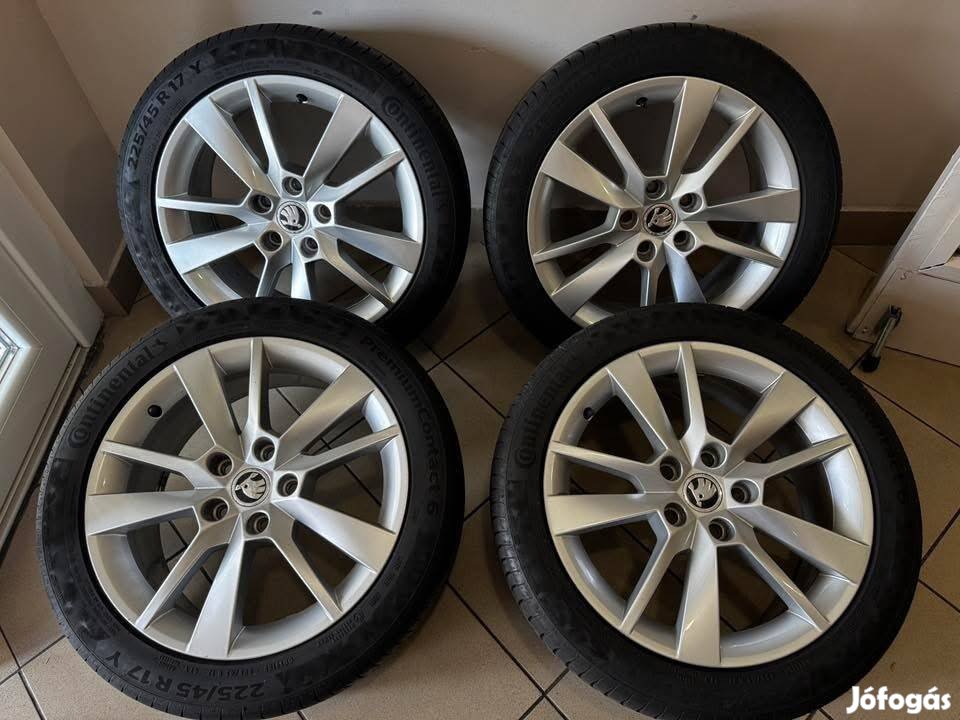 Skoda 17" Trius alufelni felni nyári szett Octavia Superb vw 