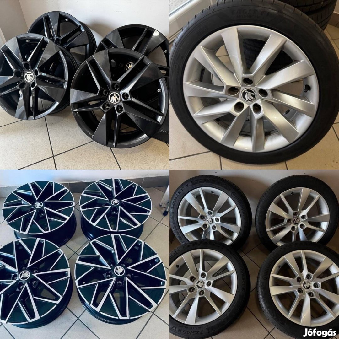 Skoda 17" alufelni felni szett garnitúra Octavia Superb vw 