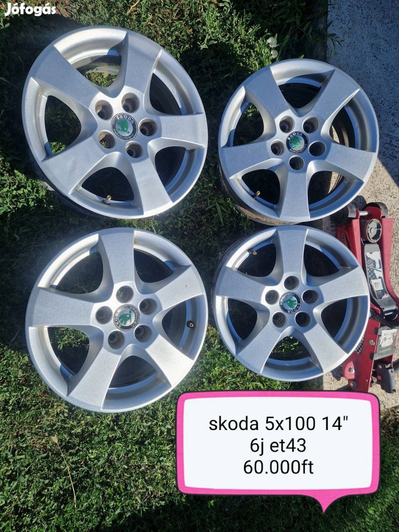 Skoda 5x100 14 col alufelni szett 