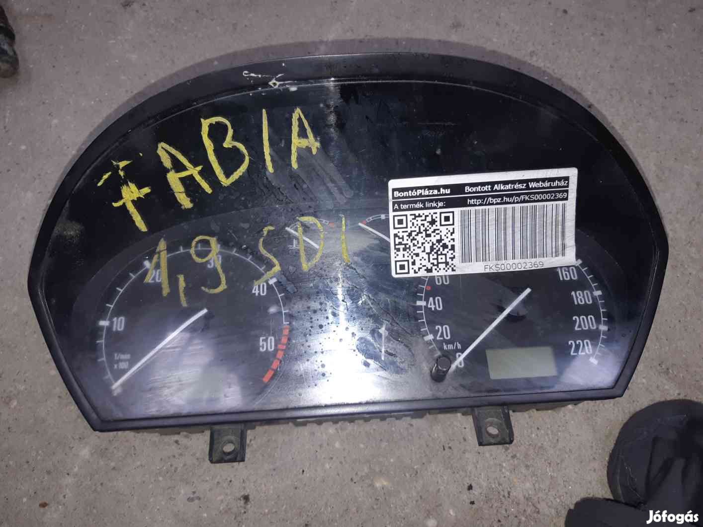 Skoda Fabia Óraegység Kilométeróra