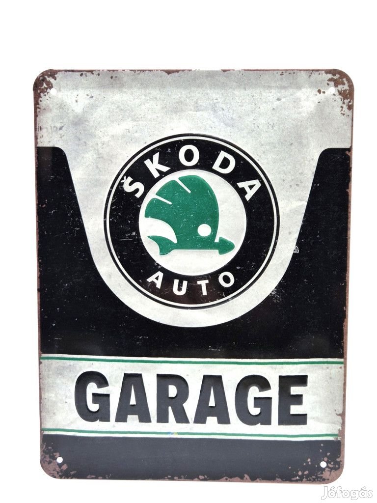 Skoda Garage - fémplakát  fém tábla  (15x20cm)