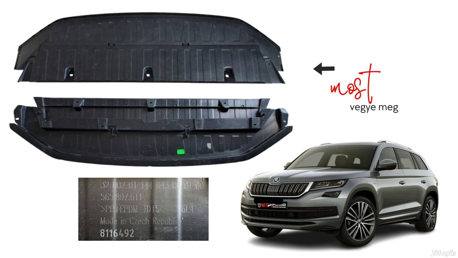 Skoda Kodiaq NS alsó motorvédő gyári záróelem csz 5658076119B9