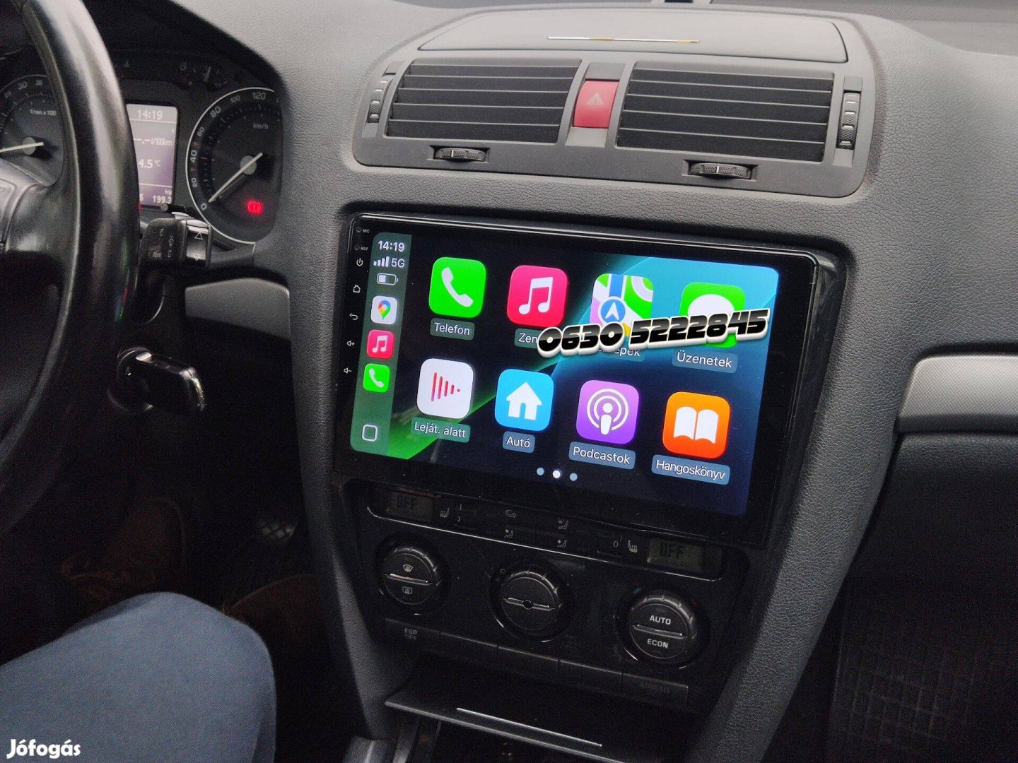 Skoda Octavia 2Din Rádió Android Multimédia Rádió Carplay Kijelző Hifi