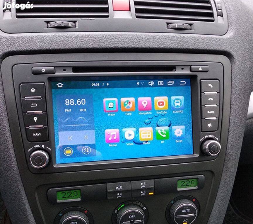 Skoda Octavia 2 Carplay Multimédia Android GPS Rádió Tolatókamerával