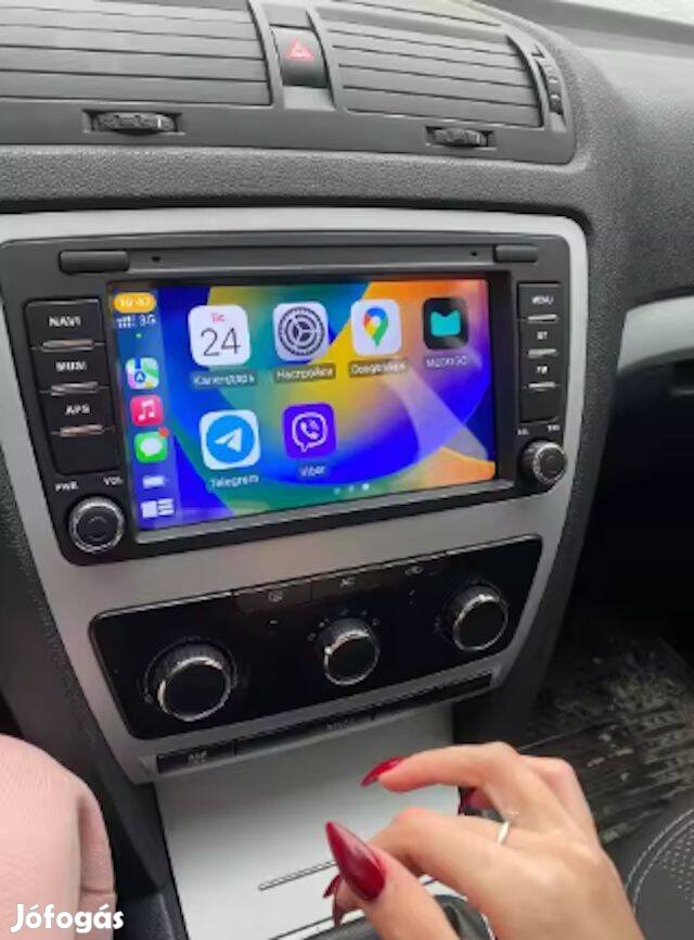 Skoda Octavia 2 Carplay Multimédia GPS Rádió Tolatókamerával