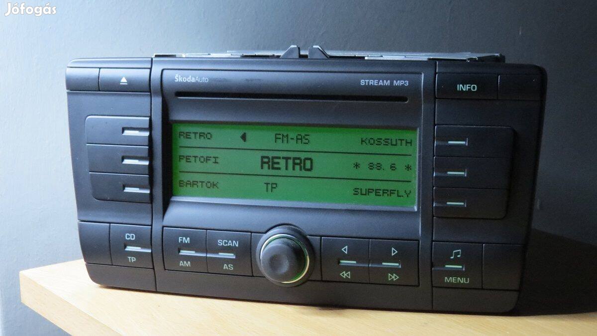 Skoda Octavia 2 Stream mp3 gyári cd rádió fejegység
