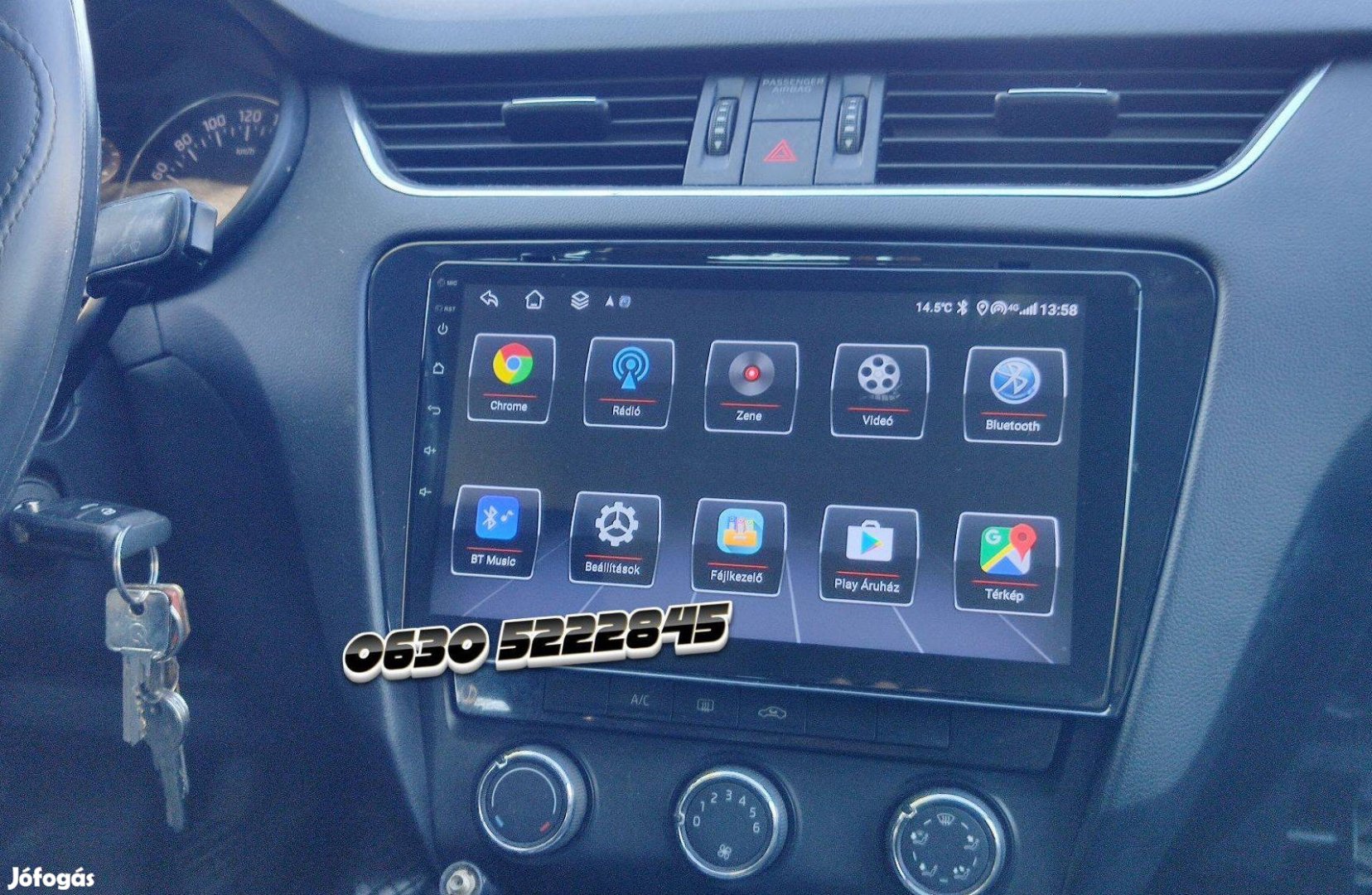 Skoda Octavia Android Multimédia Navigáció 2Din Carplay Kijelző Hifi