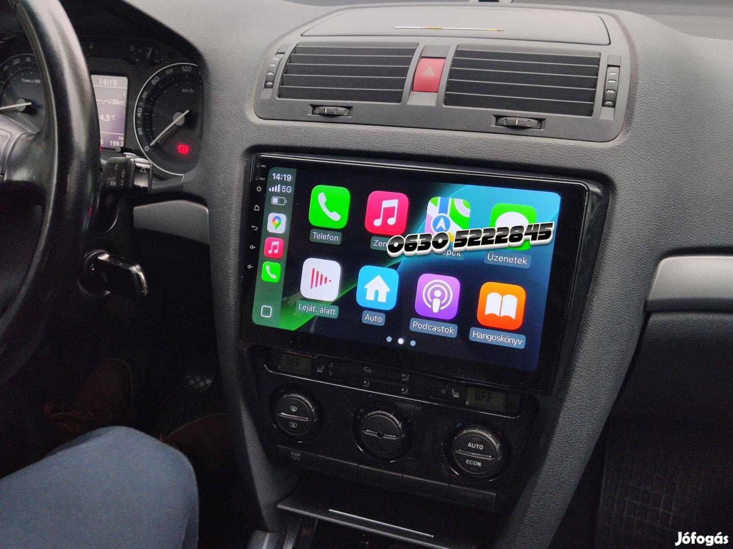 Skoda Octavia Rádió Android Kijelző Multimédia Rádió Carplay Navigáció