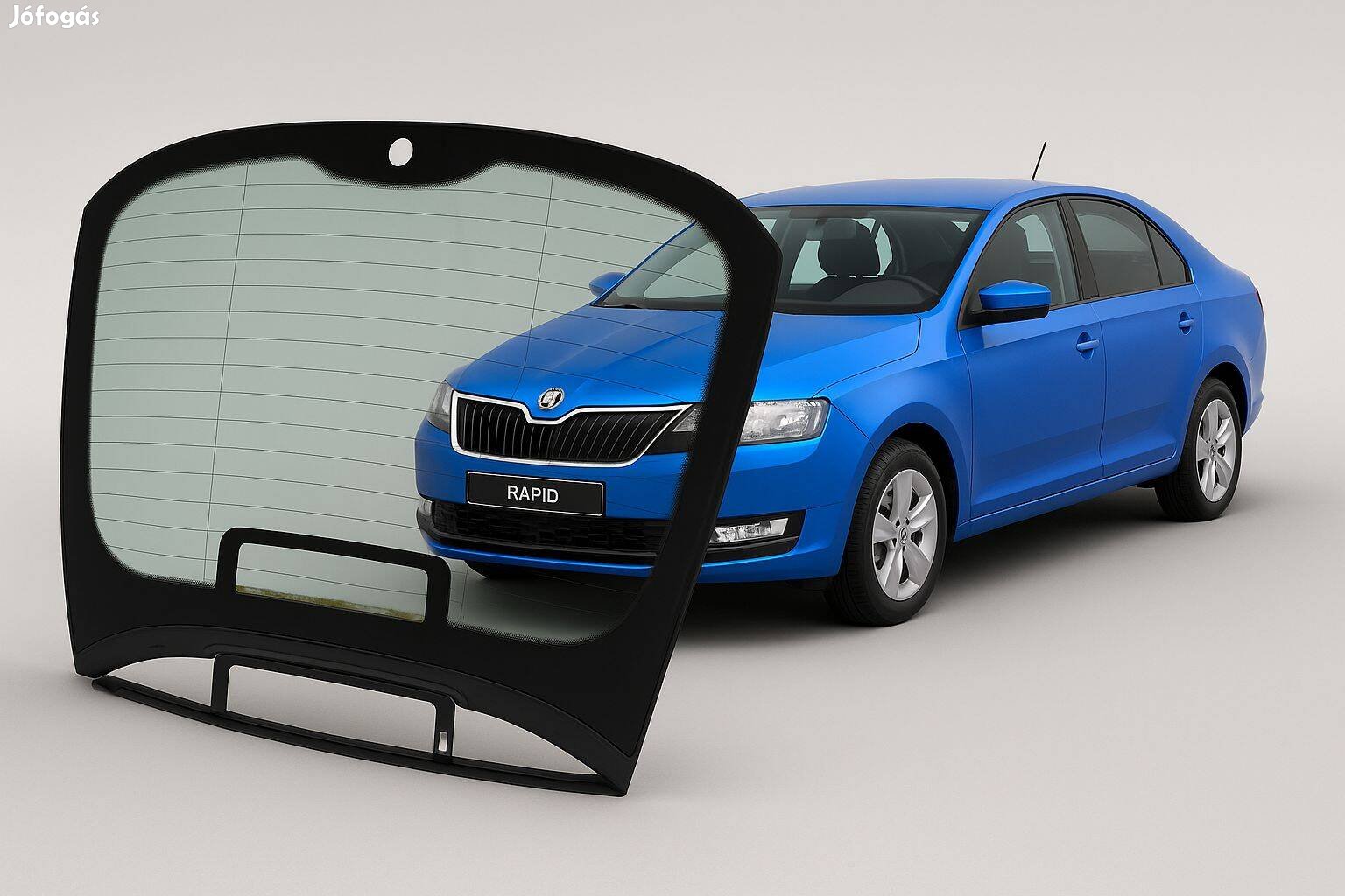 Skoda Rapid 5D Lbk1 hátsó szélvédő, fűthető 5JA845049
