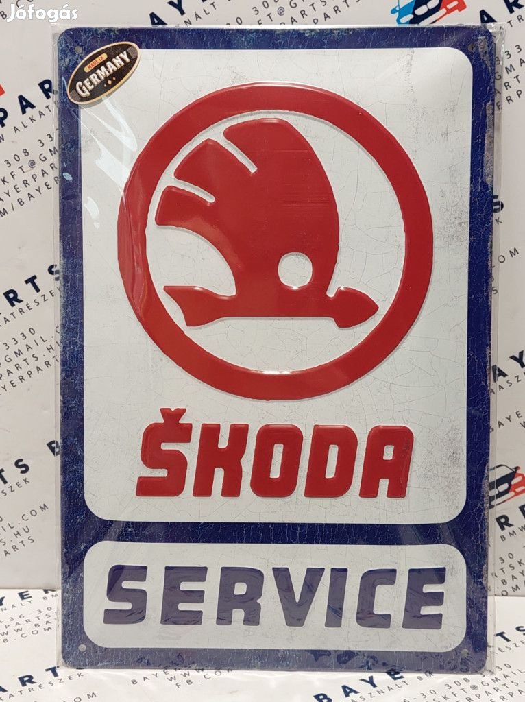 Skoda Service fémplakát  fém tábla (20x30 cm)