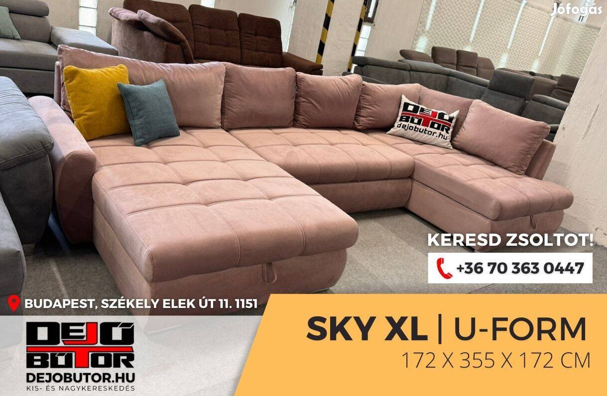 Sky XXL sarok krém kanapé ülőgarnitúra 175x355x175 cm ualak rugós