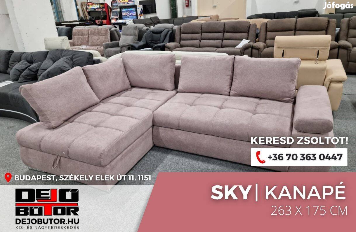 Sky aston pink kanapé ülőgarnitúra 263x175 cm ágyazható sarok