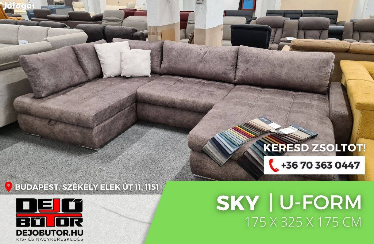 Sky bronz rugós ualak kanapé ülőgarnitúra 175x325x175 cm ágyazható