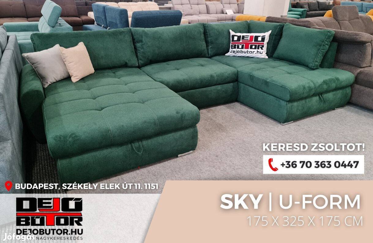 Sky párnás kanapé ülőgarnitúra 175x325x175 cm ágyazható sarok ualak