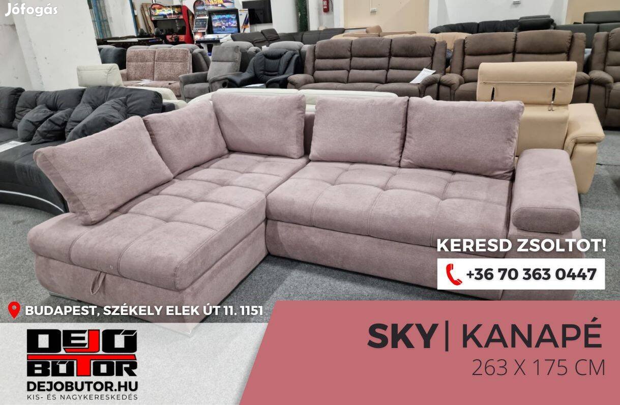 Sky rugós relax ualak kanapé ülőgarnitúra 263x175 cm pink sarok