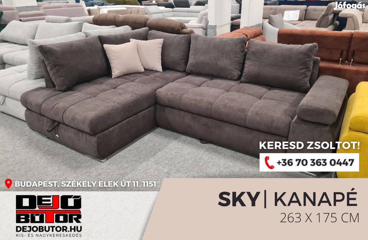 Sky sarok barna kanapé ülőgarnitúra 263x175 cm rugós ágyazható bútor