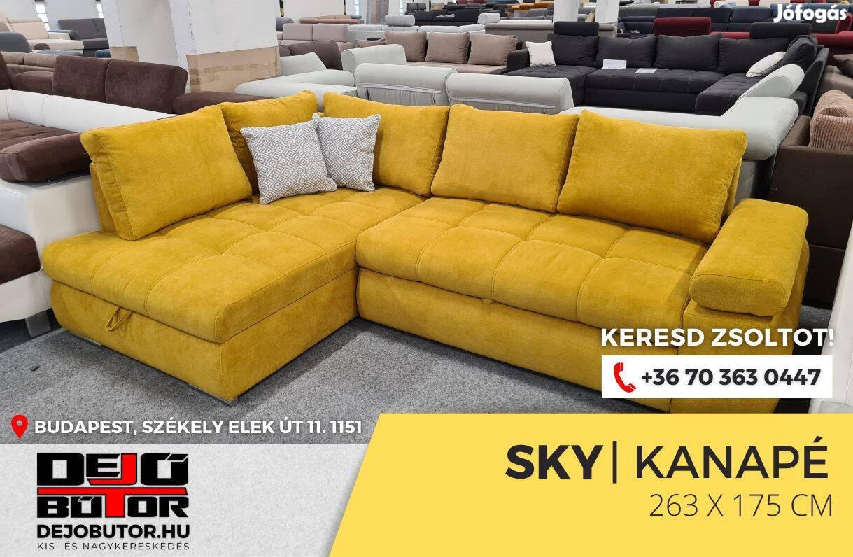 Sky sarok fix hátfalas kanapé ülőgarnitúra bútor 263x175 cm aston 8