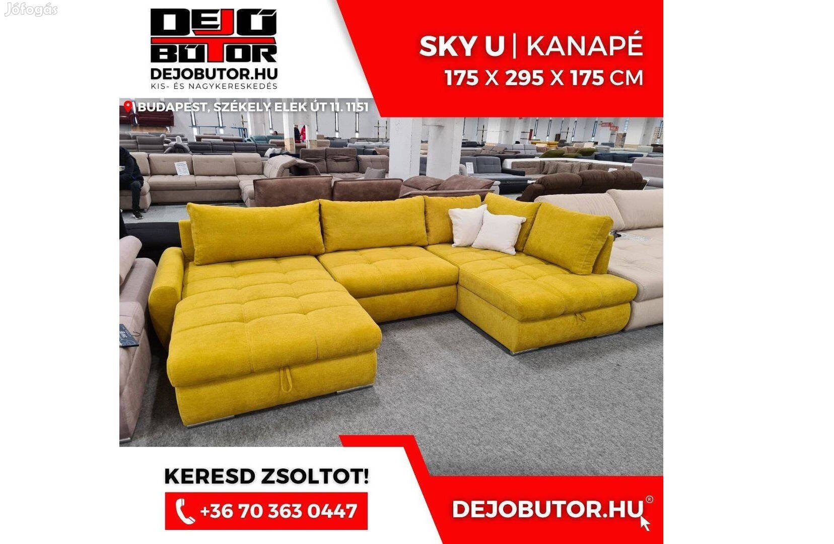 Sky sarok rugós sárga kanapé ülőgarnitúra 175x325x175 cm ualak