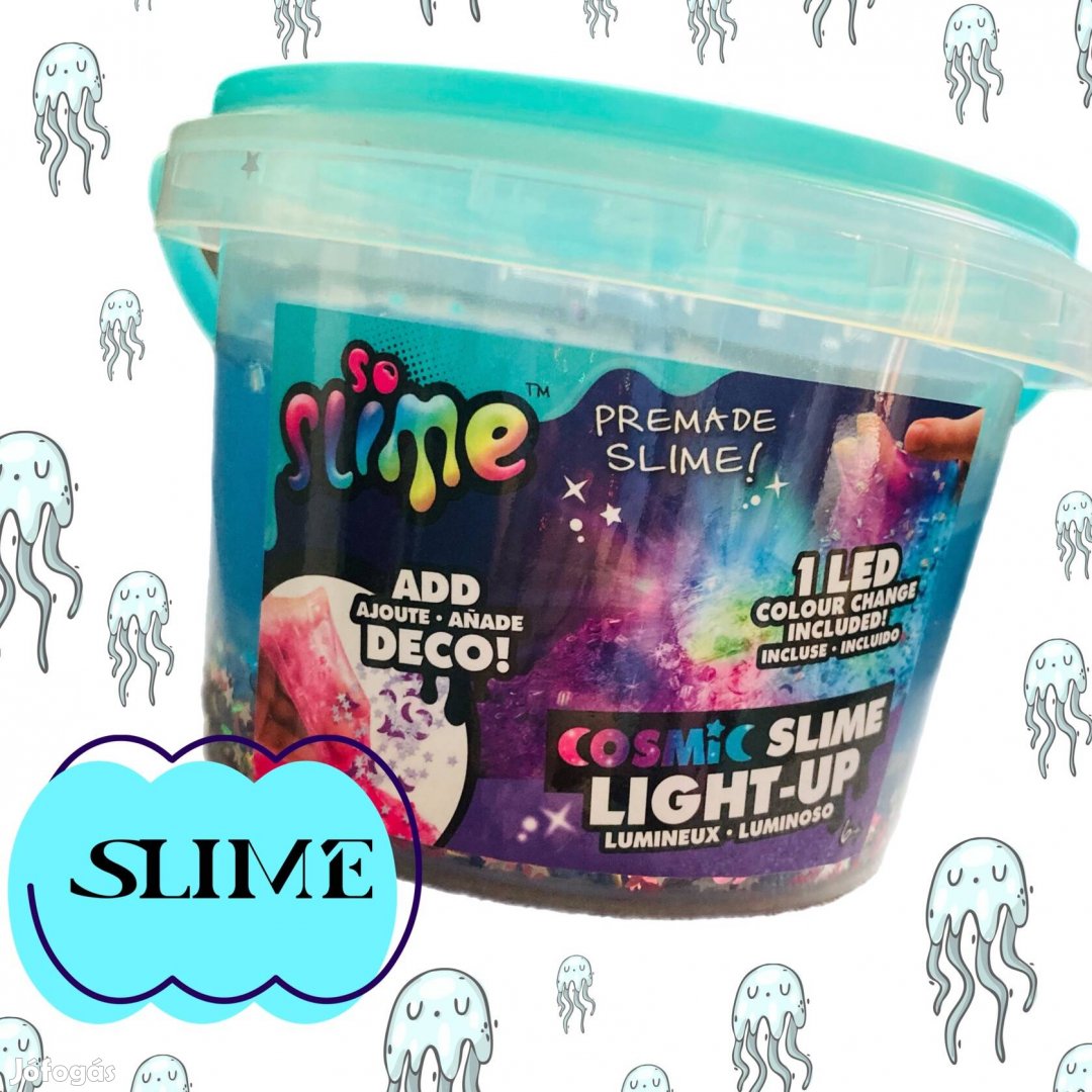Slime (világító & flitteres & kék)