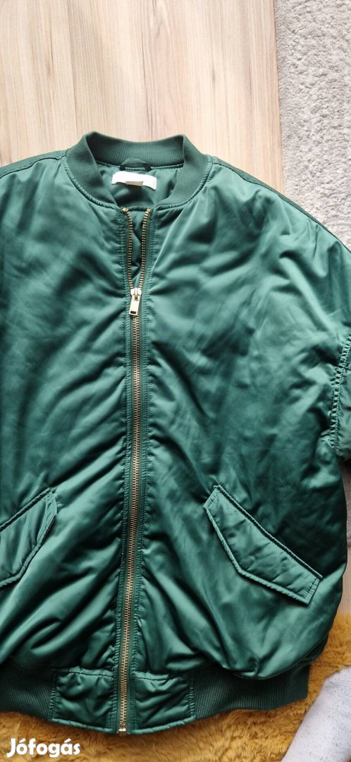 Smaragdzöld bomber kabát H&M