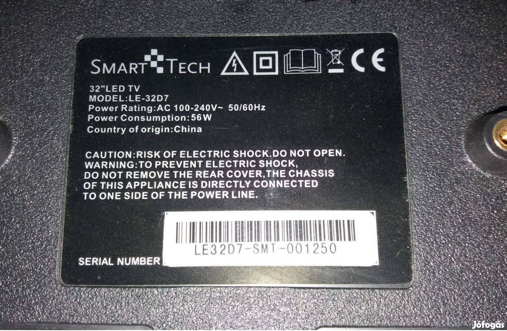 Smart Tech LE-32D7 LED LCD tv hibás törött alkatrésznek TP.S506.PB818
