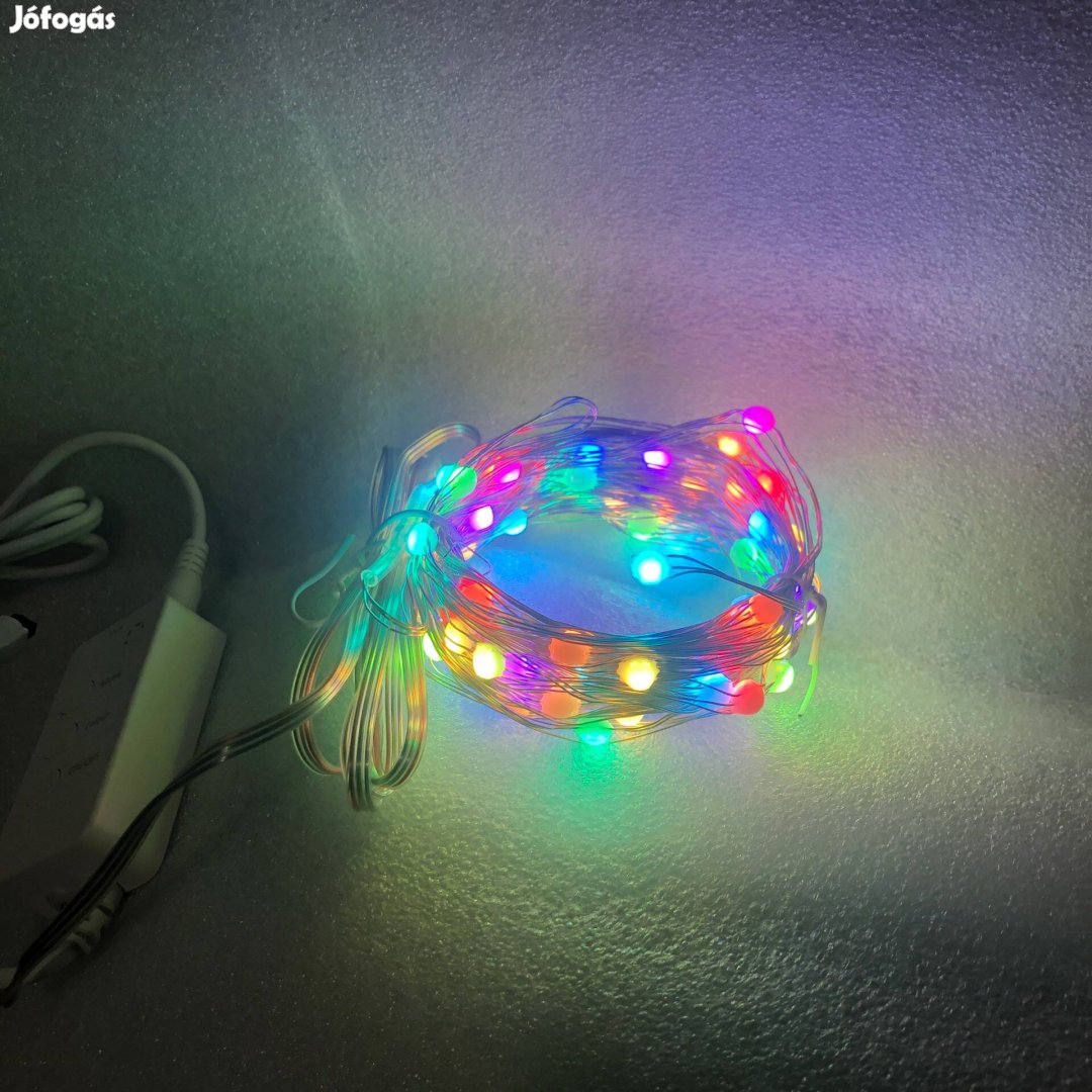 Smart fényfüzér - USB - 66 RGB LED - 10 m - Bluetooth