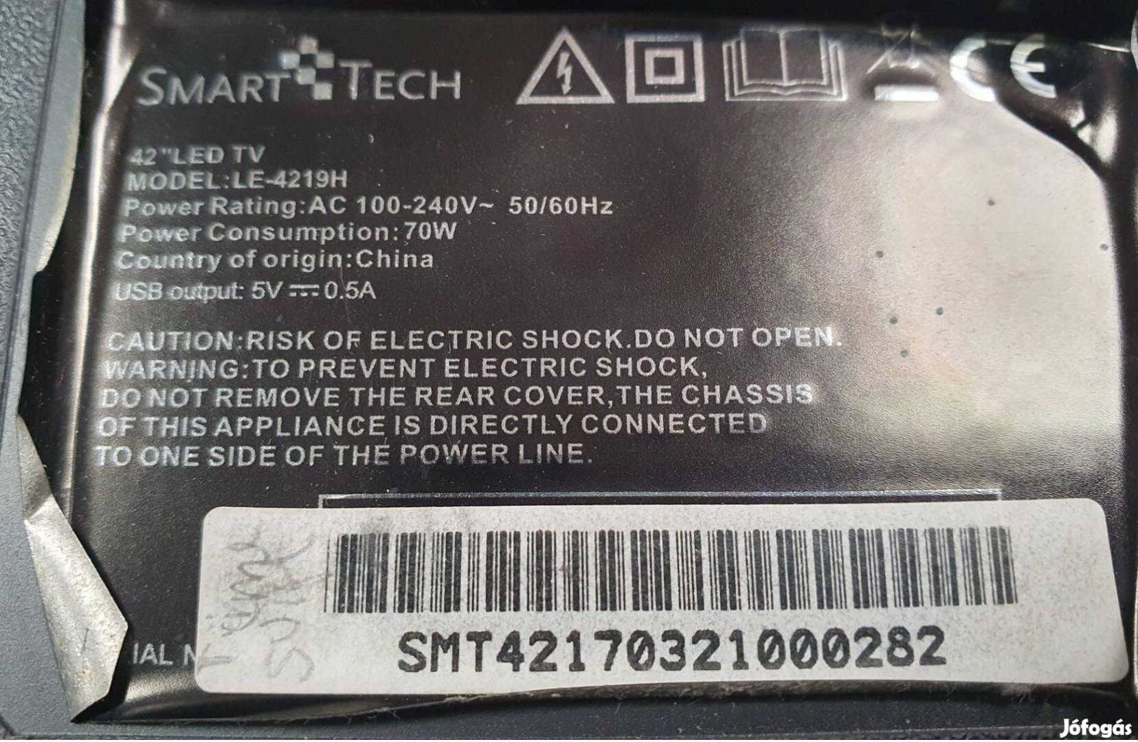 Smarttech 42" LE-4219H LED tv hibás törött alkatrésznek
