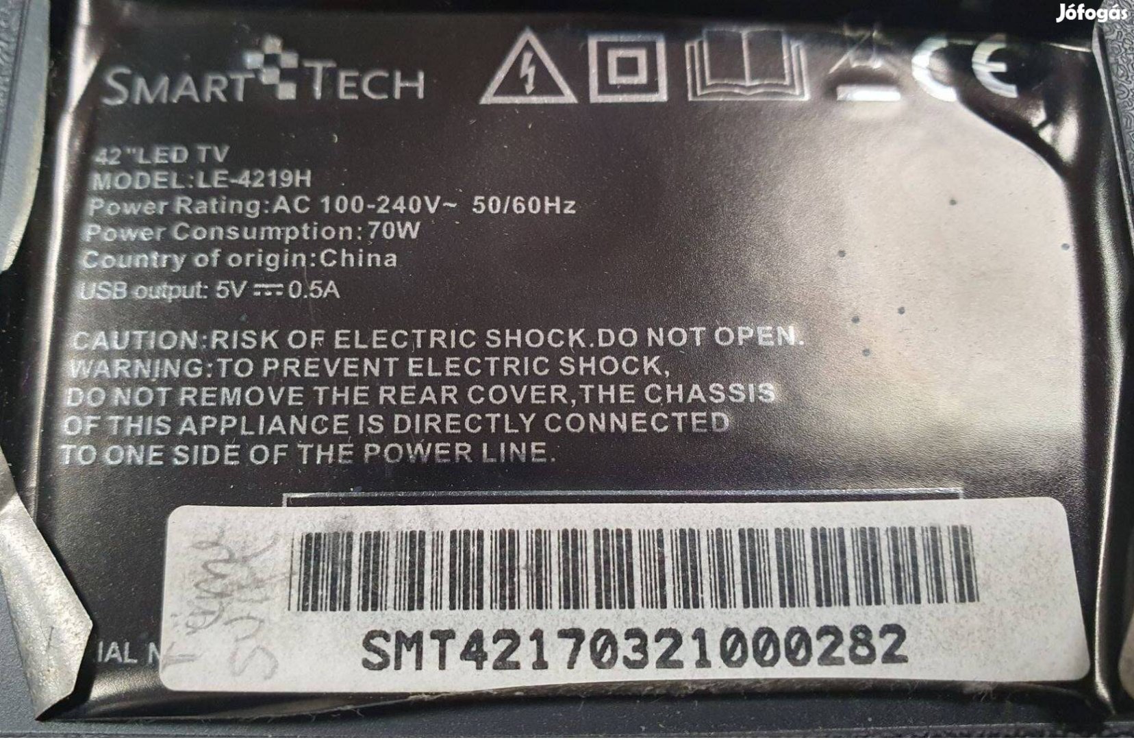 Smarttech 42" LE-4219H LED tv hibás törött alkatrésznek