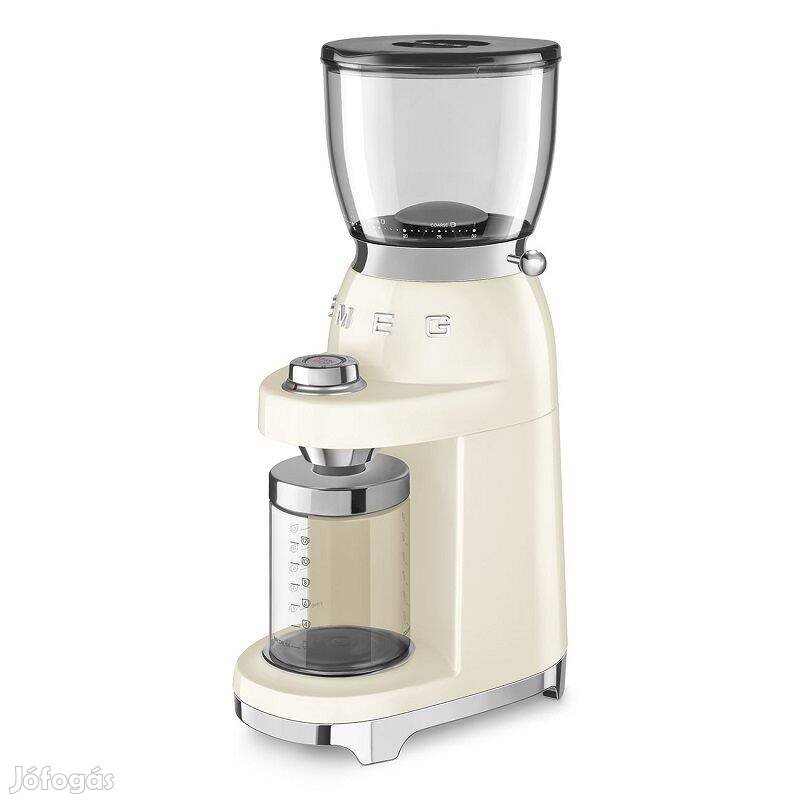 Smeg retro kávédaráló, 150W, 350g - kérm/átlátszó (CGF11Creu)
