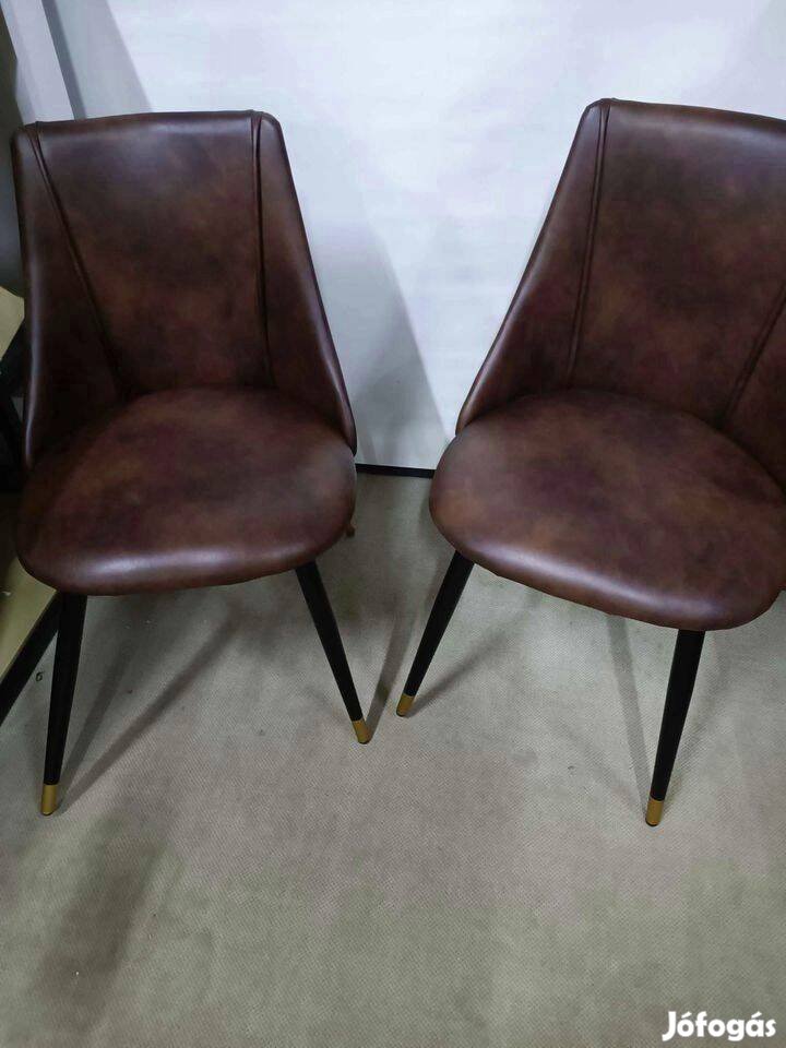 Smeg sötétbarna bőrhatású étkező szék