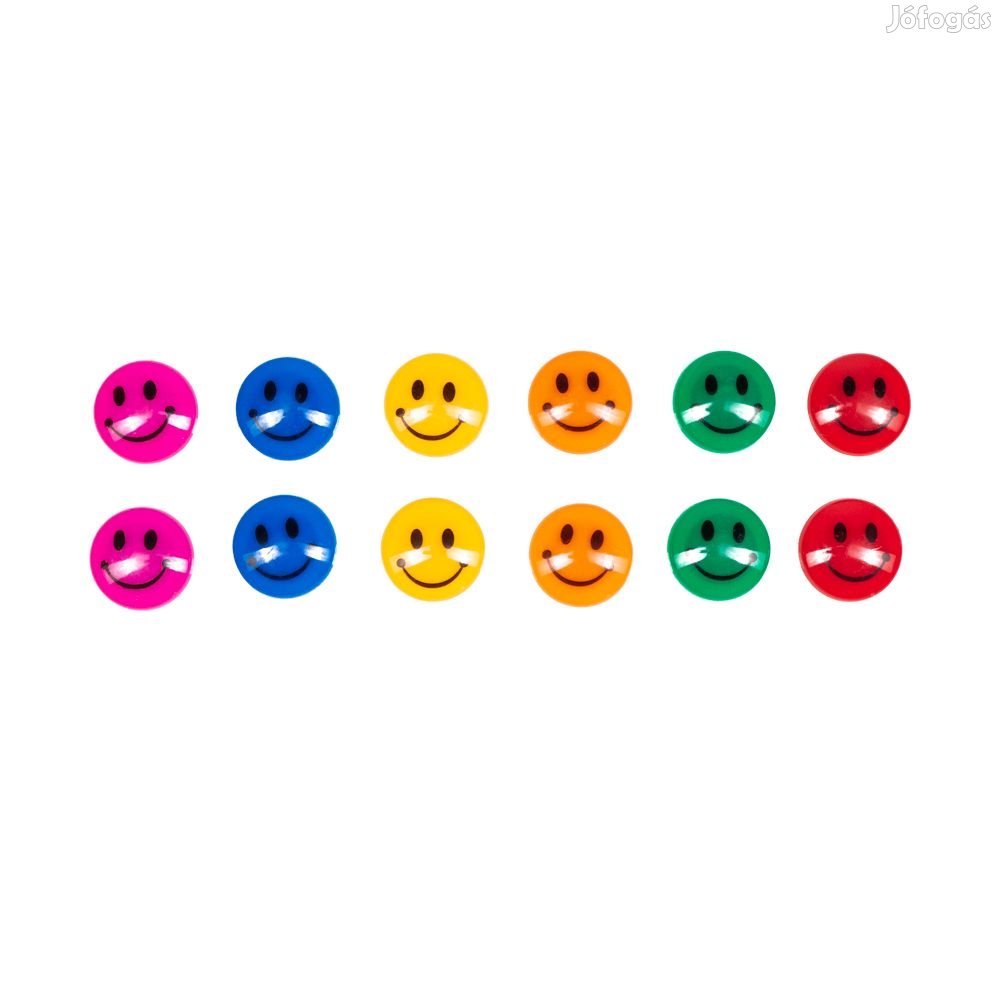 Smiley 12db-os whiteboard mágnes szett