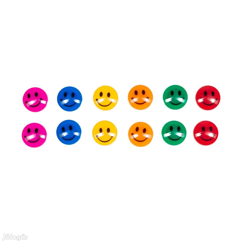 Smiley 12db-os whiteboard mágnes szett