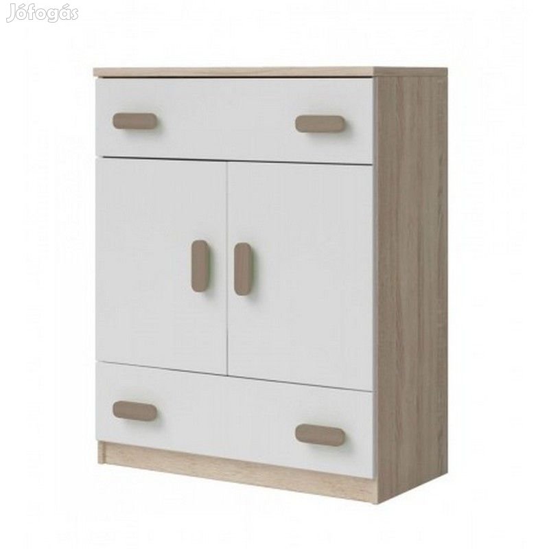 Smyk 03 Ifjúsági 2 ajtós fiókos komód sonoma - fehér- Választható szí